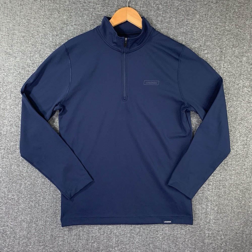 Legends Pullover Men Small Culver 1/4 Zip Navy Blue Performance Stretch Gym